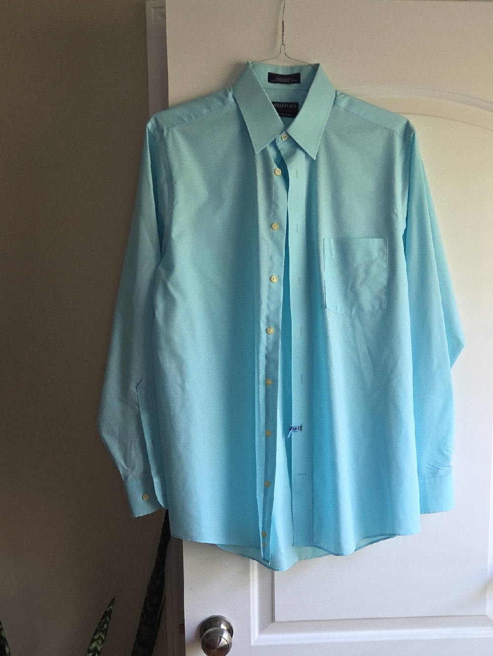 Stafford Light Aqua Long-Sleeve Dress Shirt
